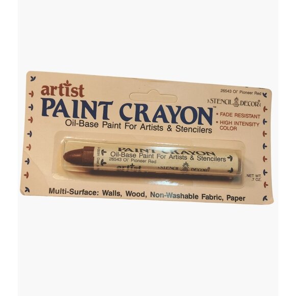 Stencil Decor Other - Artist Paint Crayon Pioneer Red Oil Base Artist Stenciler 265343
